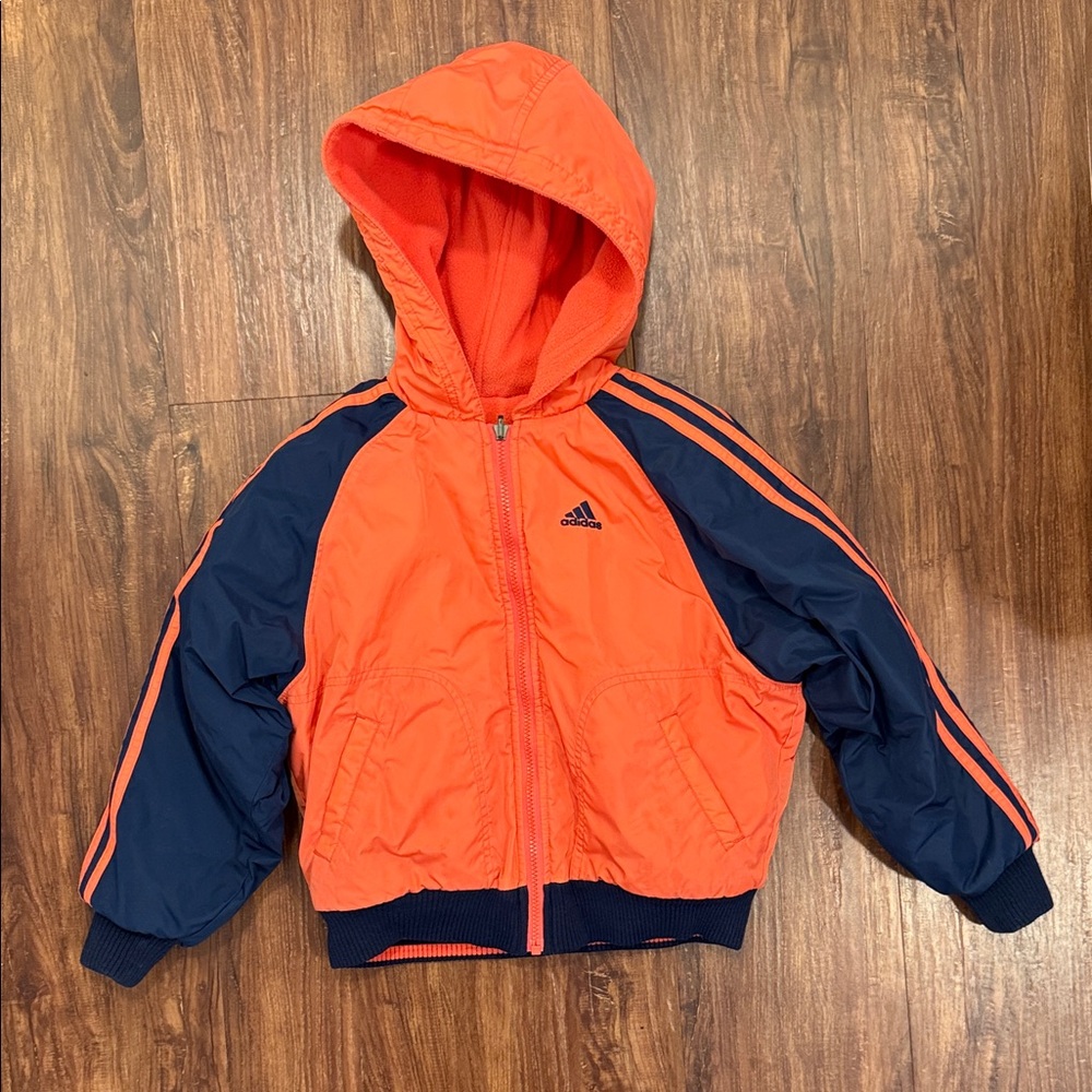 Adidas Vibrant Orange and Blue Hooded Jacket